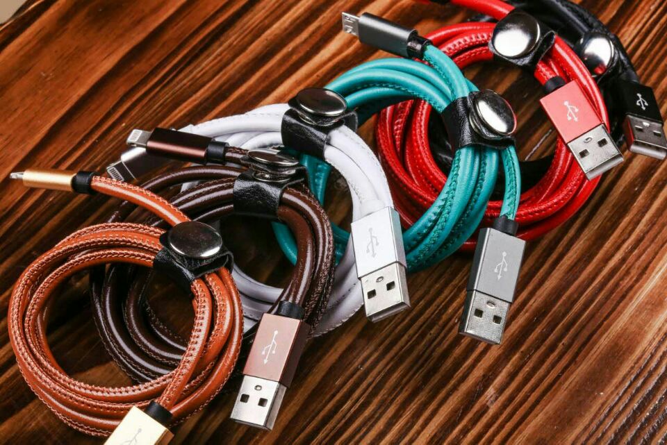 Leather USB Cable Fast Charging Data Charger Cable For iPhone 5/5c/5s/6/6S/6/7/7 Plus 