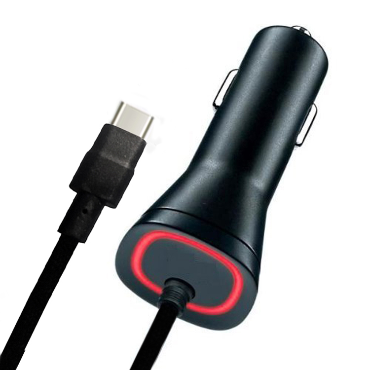 Type-C Car Charger with Retractable USB Cable for Verizon Phone